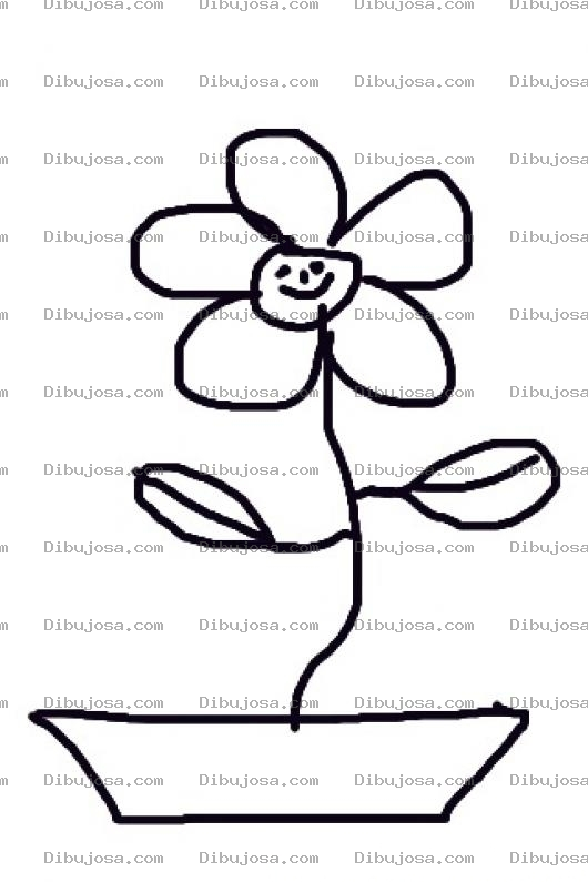 Dibujo para colorear Dibujo De Una Flor Contenta Y Feliz Para Colorear
