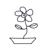 Dibujo para colorear Dibujo De Una Flor Contenta Y Feliz Para Colorear