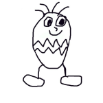 Dibujo para colorear Dibujo De Un Huevo Con Patas Para Colorear