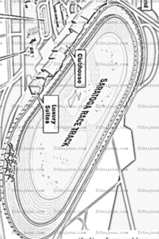 Dibujo para colorear Saratoga Race Track Coloring Page Pista Para Colorear Online