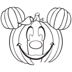 Dibujo para colorear Colorear calabaza con forma de Mikey Mouse