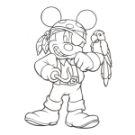 Dibujo para colorear Colorear a Mikymaus con traje de pirata