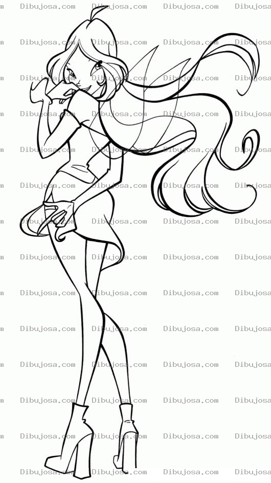 Dibujo para colorear Dibujo De Princesa En Minifalda Para Colorear