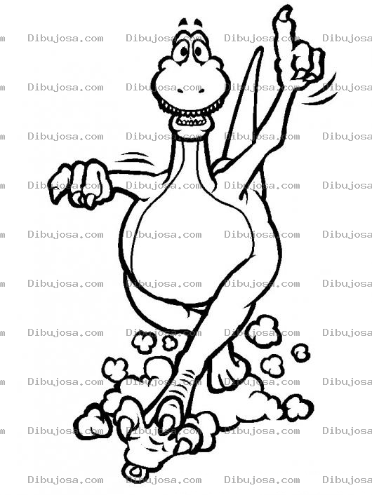 Dibujo para colorear Dibujo Para Colorear De Dinosaurio Correindo