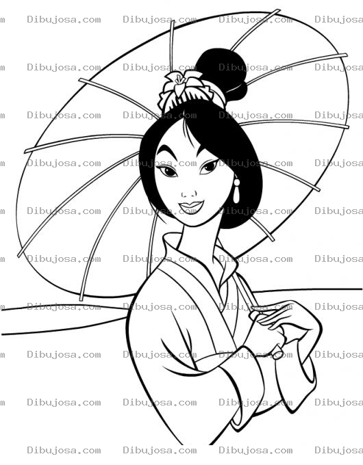 Dibujo para colorear Dibujo De Mulan Para Colorear