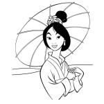 Dibujo para colorear Dibujo De Mulan Para Colorear