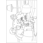 Dibujo para colorear Caillou viendo tele