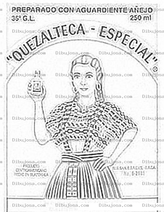 Dibujo para colorear Colorear Licor De La Indita Quetzalte Especial De Guatemala