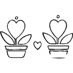 Dibujo para colorear Colorear Masetas Enamoradas