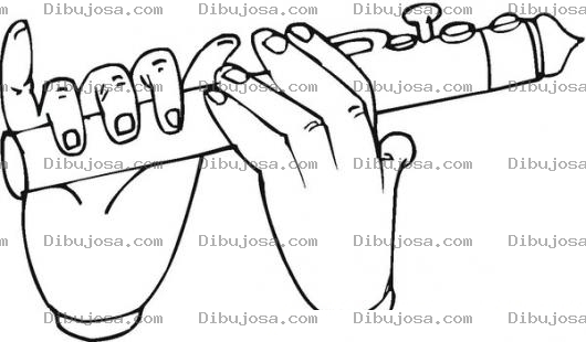 Dibujo para colorear Colorear Flauta Clarinete