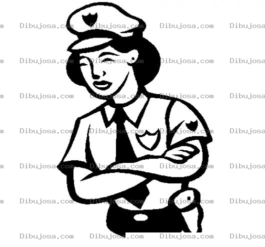 Dibujo para colorear Dibujo Para Colorear De Una Mujer Policia