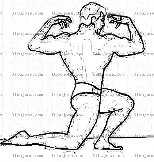 Dibujo para colorear Dibujo Para Colorear De Un Fisiculturista Posando En Concurso De Fisicoculturismo