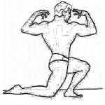Dibujo para colorear Dibujo Para Colorear De Un Fisiculturista Posando En Concurso De Fisicoculturismo