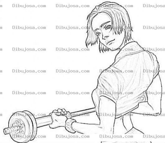 Dibujo para colorear Dibujo De Una Entrenadora Personal De Gimnasio Para Colorear