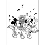 Dibujo para colorear Colorear a Mickey y Mimi bailando