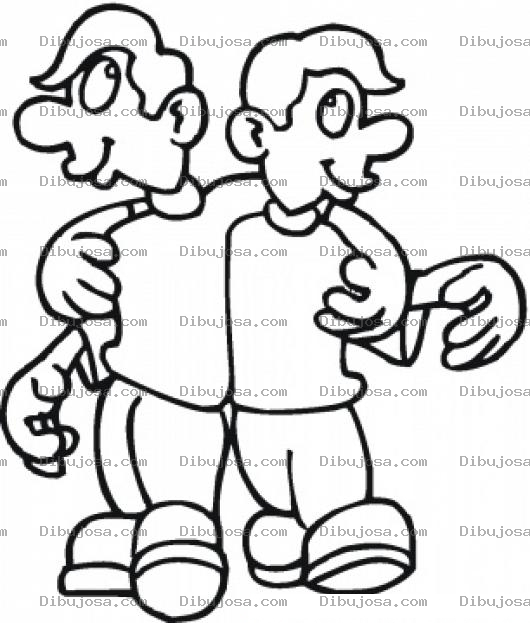 Dibujo para colorear Colorear Dibujo De Amigos Abrazados