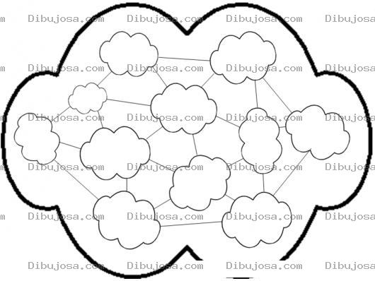 Dibujo para colorear La Nube De Internet Para Colorear Y Pintar