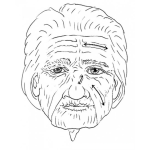 Dibujo para colorear Cara De Viejito Arrugado Para Colorear