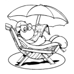 Dibujo para colorear Colorear Tortuga Descansando En La Playa