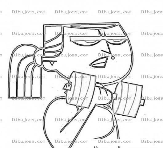 Dibujo para colorear Colorear Mujer Musculosa Levantando Pesas