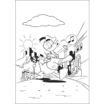 Dibujo para colorear Colorear al pato donald silvando