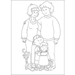 Dibujo para colorear La familia de Caillou