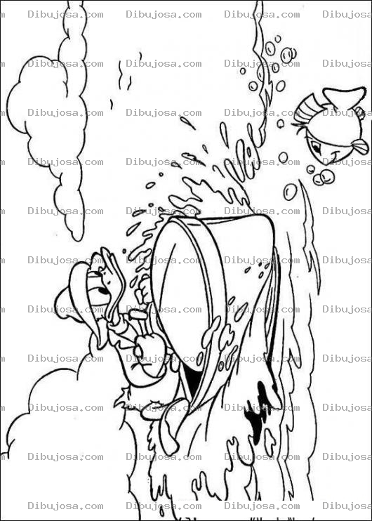 Dibujo para colorear Colorear al pato donal en lancha