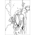 Dibujo para colorear Colorear al pato donal en lancha
