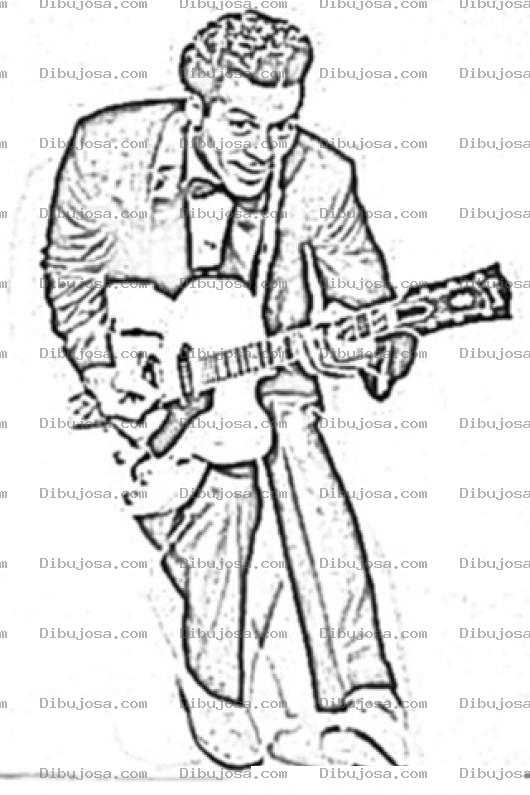 Dibujo para colorear Chuck Berry En Dibujo Para Imprimir Pintar Y Colorear