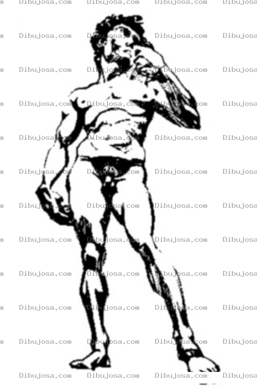 Dibujo para colorear Dibujo De La Estatua De David De Michelangelo Para Pintar Y Colorear