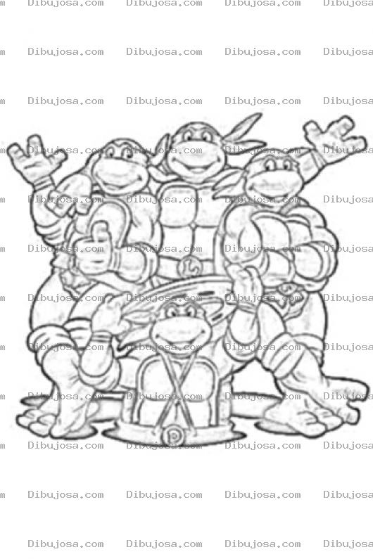 Dibujo para colorear Colorear Tortugas Ninja