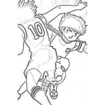 Dibujo para colorear Dibujo De Futbolistas Oliver Y Benji Para Pintar Y Colorear