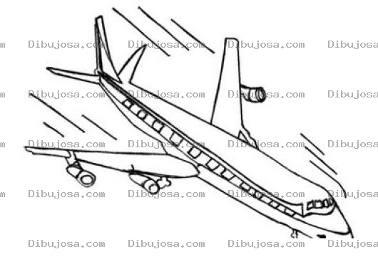Dibujo para colorear Colorear Avion Decendiendo