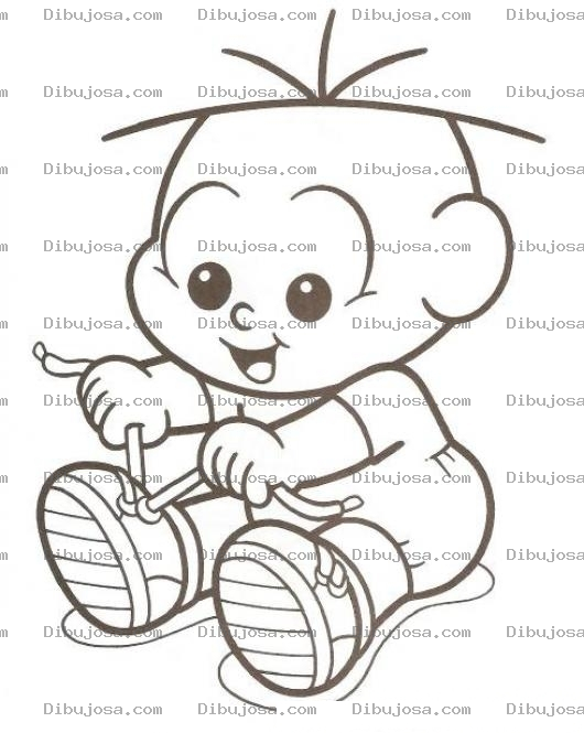 Dibujo para colorear Colorear Bebe Amarrandose Los Zapatos
