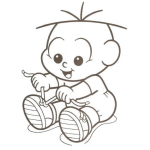 Dibujo para colorear Colorear Bebe Amarrandose Los Zapatos