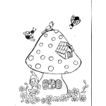 Dibujo para colorear Colorear Casita De Hongo