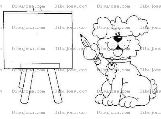 Dibujo para colorear Colorear Perro Profesor