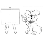 Dibujo para colorear Colorear Perro Profesor