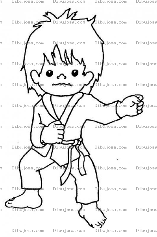 Dibujo para colorear Colorear Karateca Con Miedo