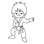 Dibujo para colorear Colorear Karateca Con Miedo