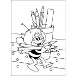Dibujo para colorear La Abejita Maya Con Lapices Y Crayones Para Colorear Y Pintar