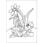 Dibujo para colorear Grillo Descansando Para Colorear