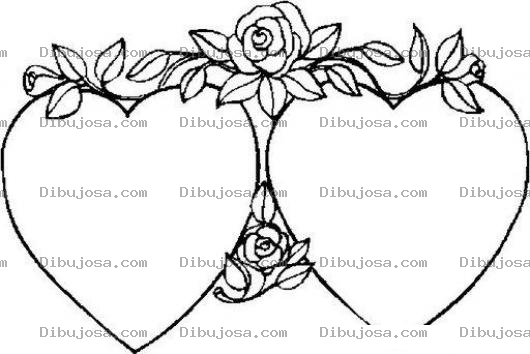 Dibujo para colorear Dibujo De Dos Corazones Para Pintar