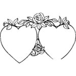 Dibujo para colorear Dibujo De Dos Corazones Para Pintar