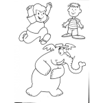 Dibujo para colorear Colorear Ninos Con Un Elefante
