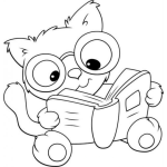 Dibujo para colorear Colorear Gato Estudioso