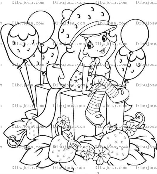 Dibujo para colorear chica fresita para colorear