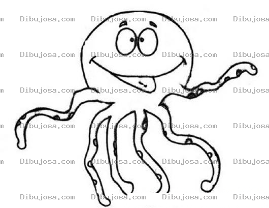 Dibujo para colorear Pulpo Loco Para Colorear