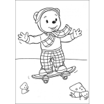 Dibujo para colorear Colorear Osito En Patineta