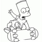 Dibujo para colorear Colorear A Bart Simpson En Patineta